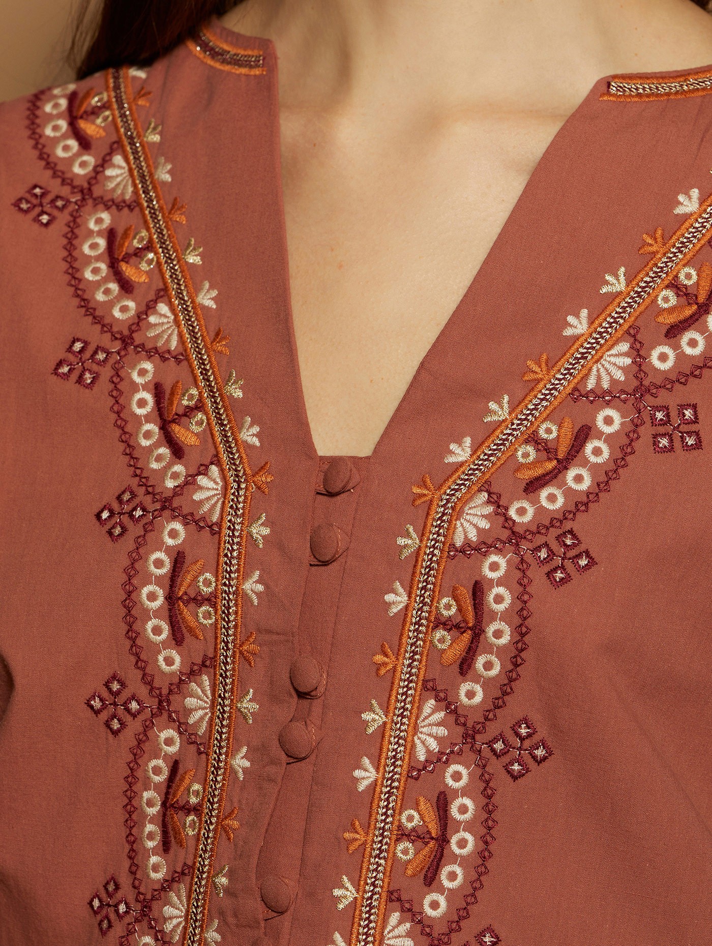 Embroidered cotton blouse 1