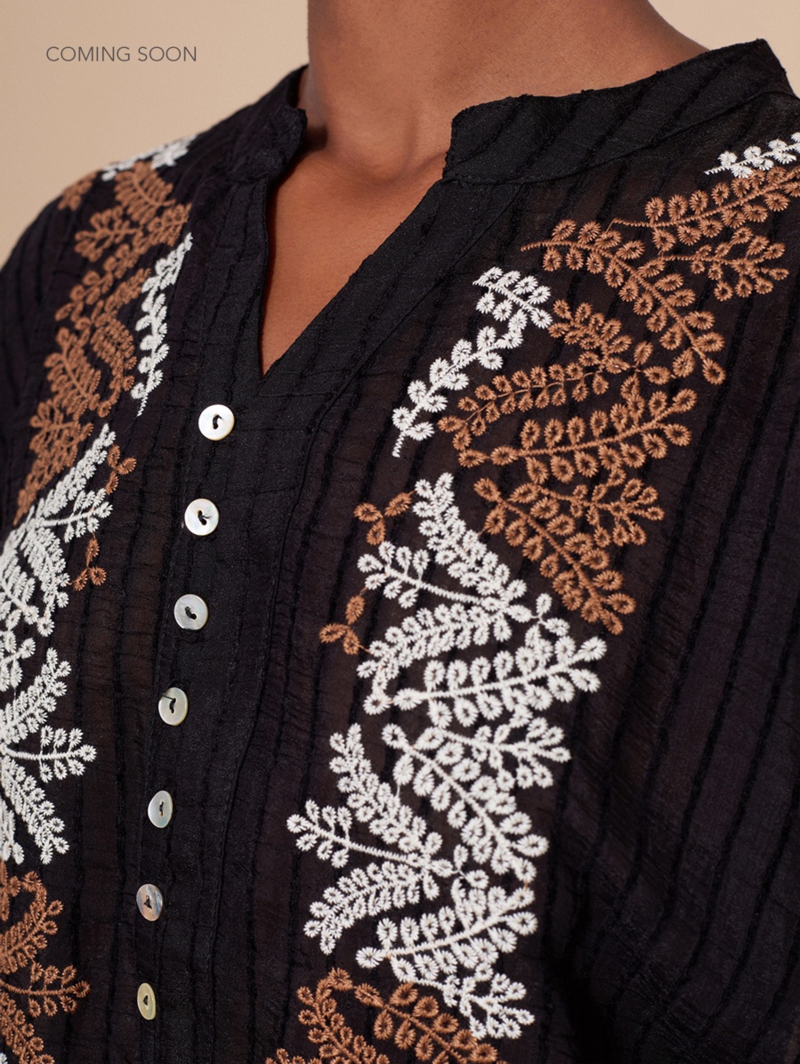 Oversize embroidered blouse