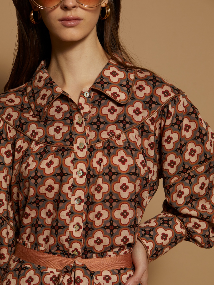 Printed cotton blouse