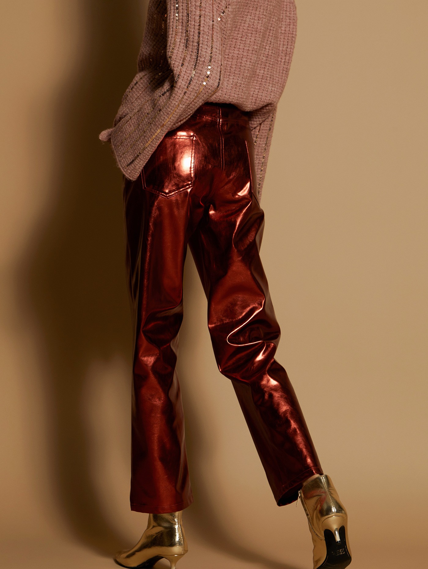 Metallic ankle-length trousers 2