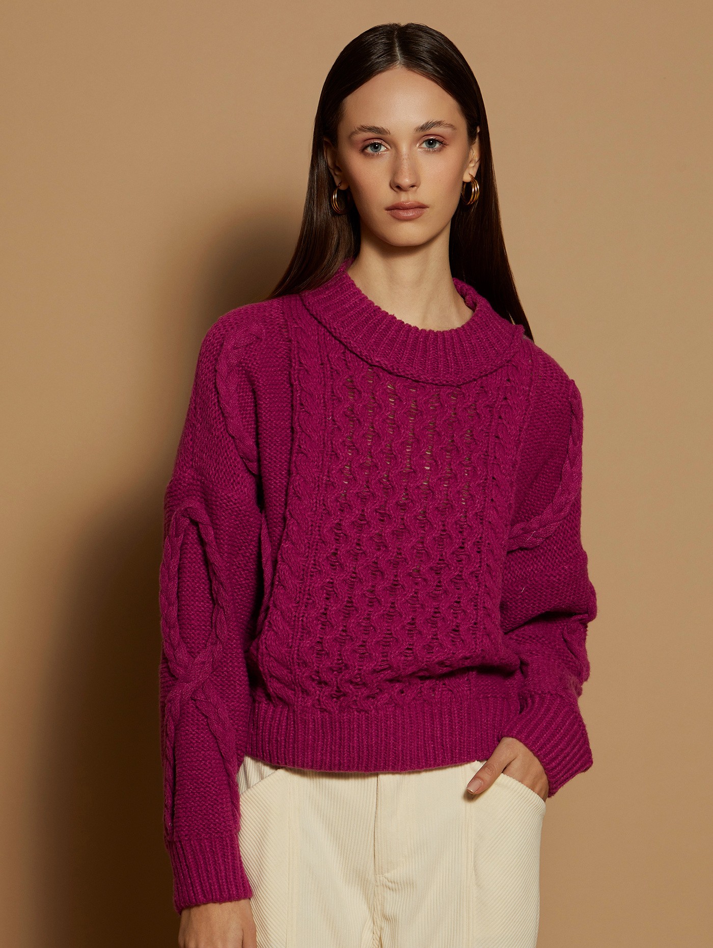 Braided knitted sweater