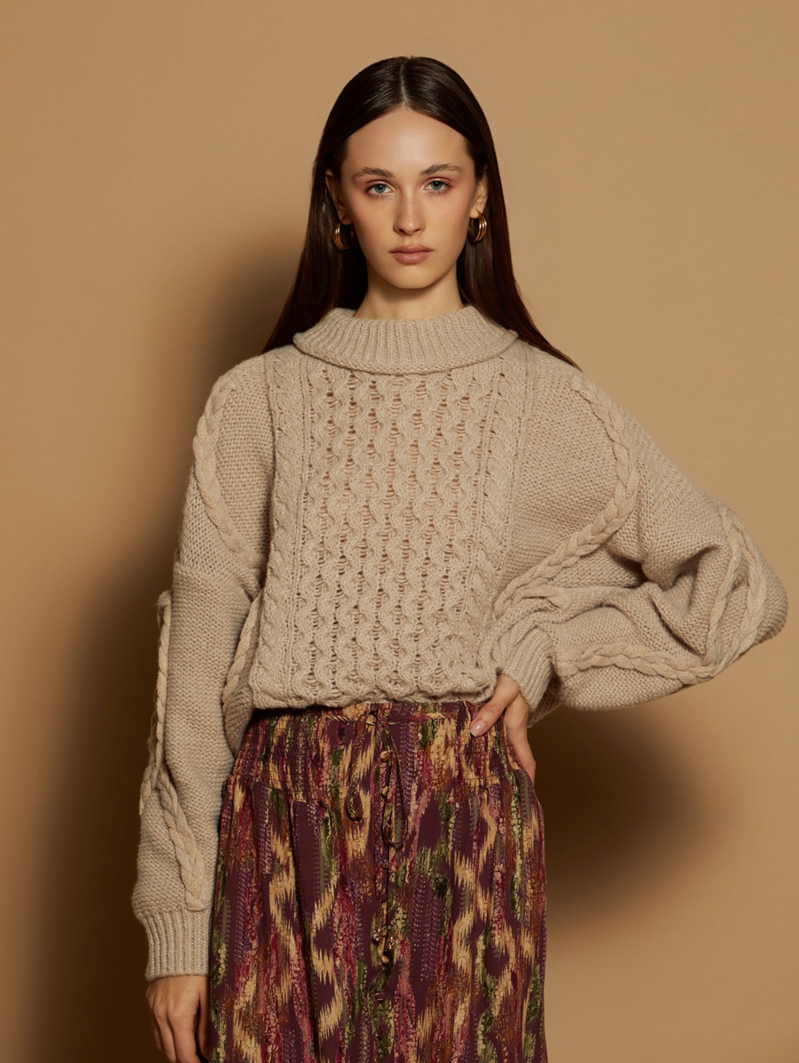 Braided knitted sweater