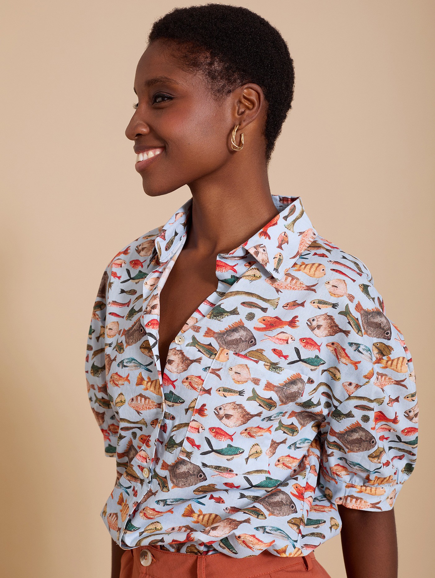 Fish printed blouse