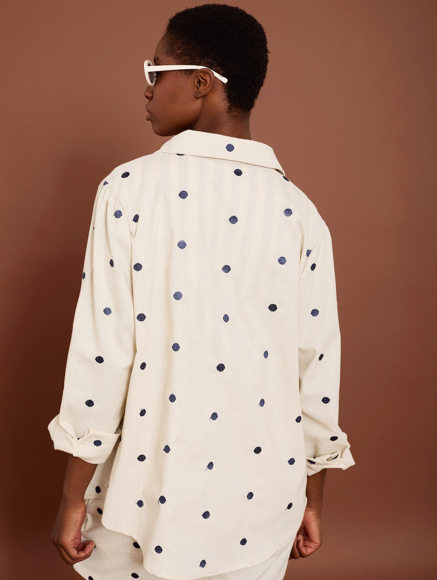 Overshirt with polka dot embroidery 2