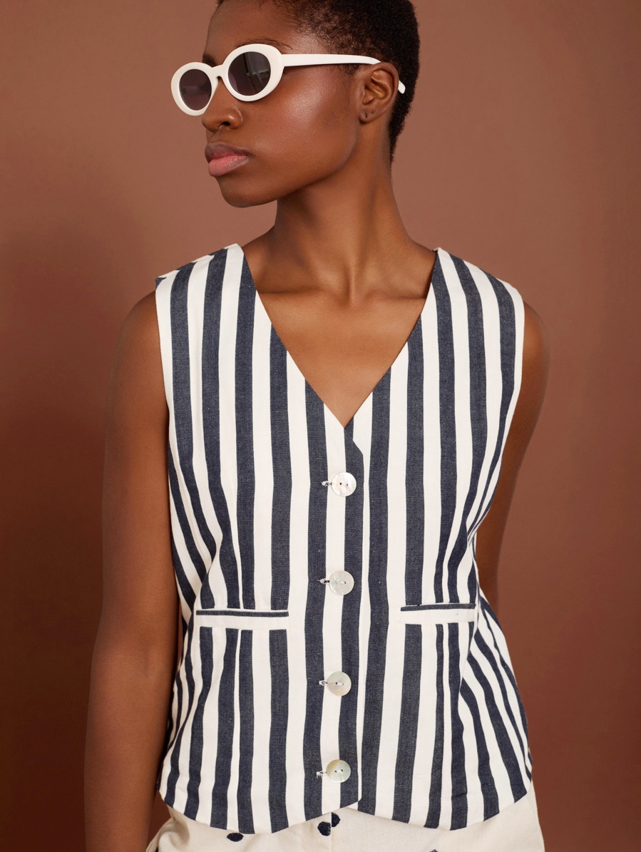 Nautical striped waistcoat